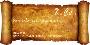 Komlósi Csongor névjegykártya